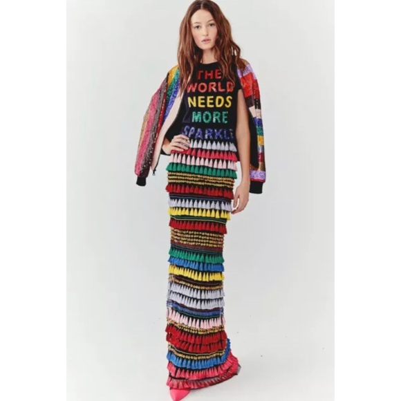 alice and olivia rainbow sequin jacket